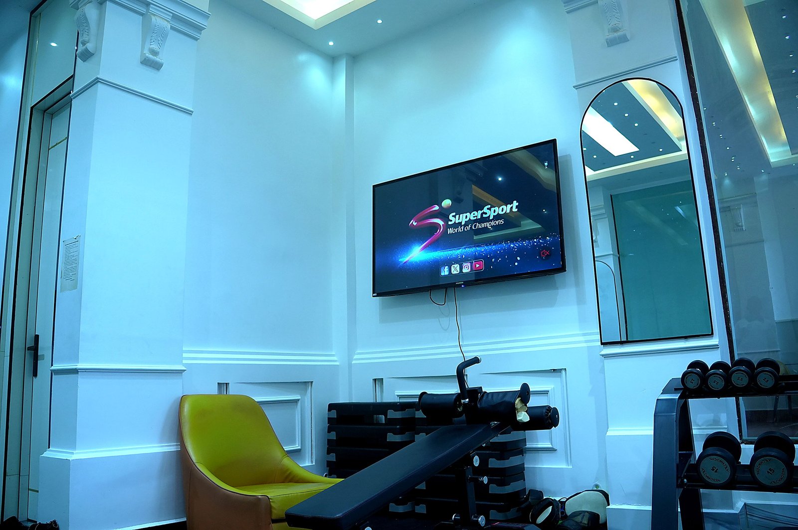 Inside the Telso Hotel gym